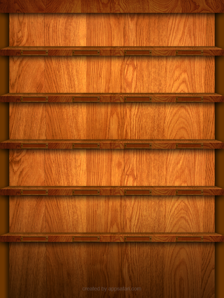 Wooden iPad Shelf Wallpaper in Portrait View