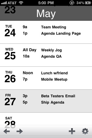 Agenda - A Better Calendar with Today’s Date