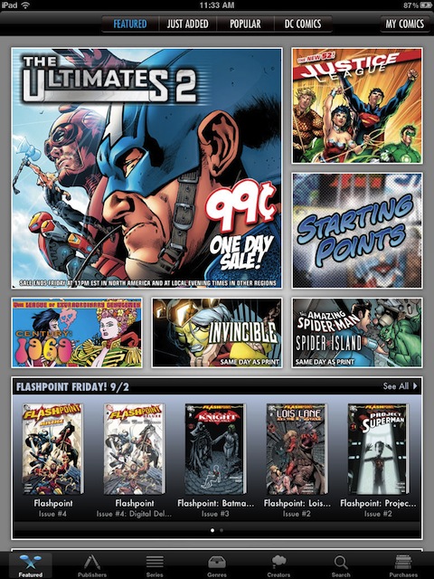 Comics by Comixology on the iPad