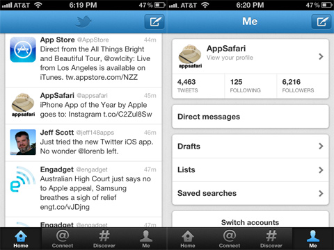 Twitter app 4.0 update