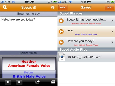 Speak it! Text to Speech iPhone app review