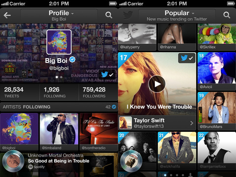 twitter #music iphone app review