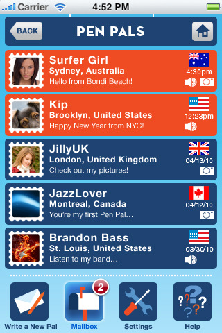 Pen Pals iPhone app review | AppSafari
