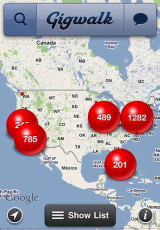 Gigwalk Map