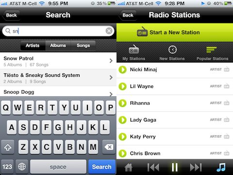 Kazaa iPhone app search