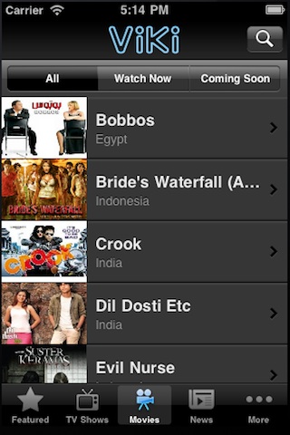 Viki app for iPhone