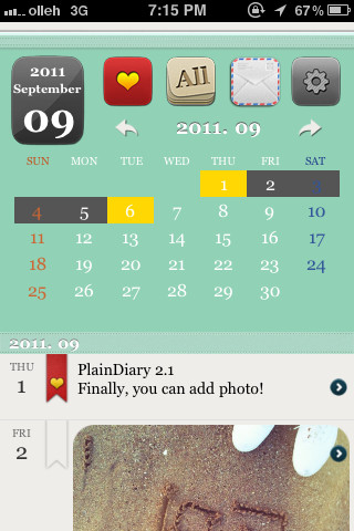 PlainDiary iPhone app