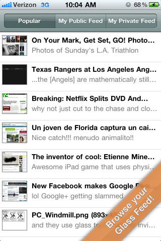 Glass Mobile iPhone app