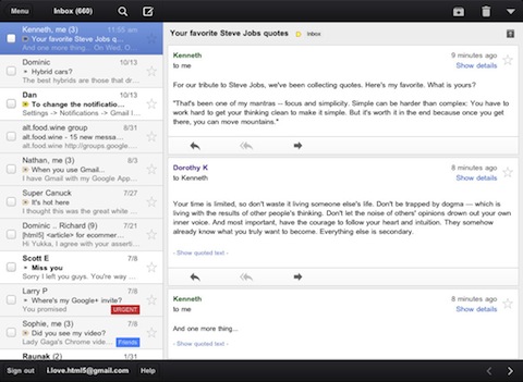 Gmail for iPad app review