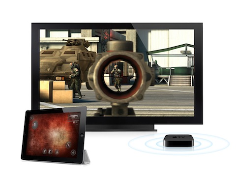 Modern Combat 3: Fallen Nation iPad app on a TV