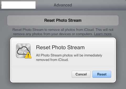 Reset Photo Stream on iCloud.com