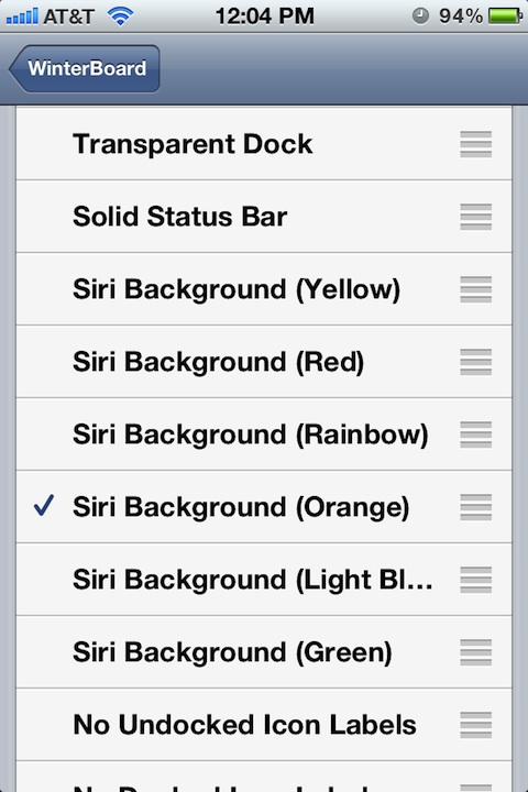 Siri Background Colors Settings in Winterboard