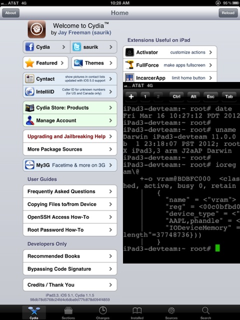 The New iPad 3 jailbroken