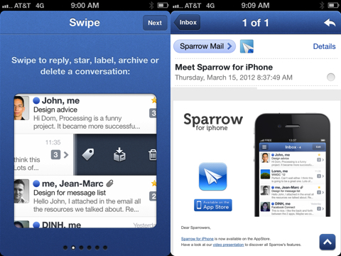 Sparrow app for iPhone review
