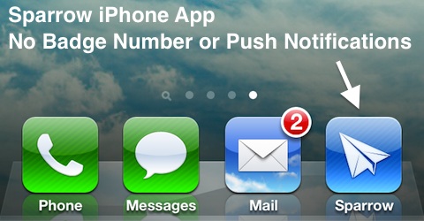 Sparrow iPhone app missing Push Notifications