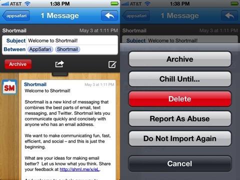 Shortmail iPhone app review
