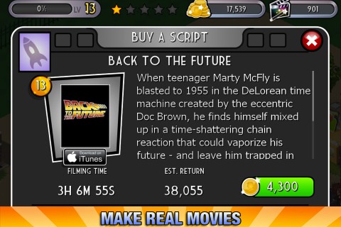 Universal Movie Tycoon iPhone app review
