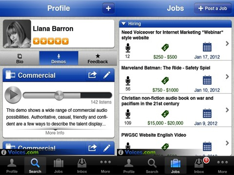 Voices.com iPhone app review