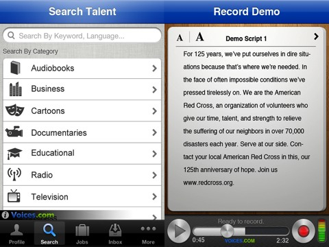 Voices.com iPhone app review