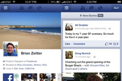 New Facebook 5.0 for iPhone