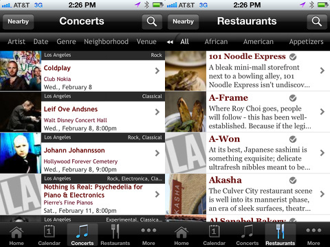 LA Weekly iPhone app
