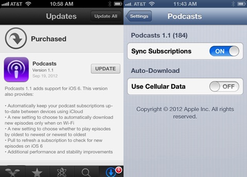 Podcasts for iPhone gets iCloud support