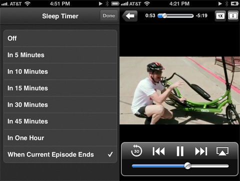 Podcasts app review - Sleep timer