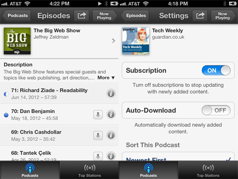 Podcasts app review - Subscriptions