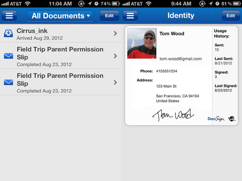 docusign-ink iphone and ipad app