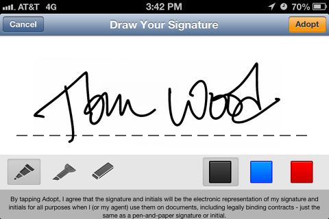 docusign-ink iphone and ipad app