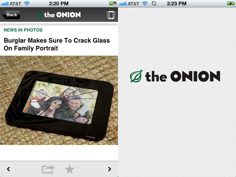 The Onion iPhone app