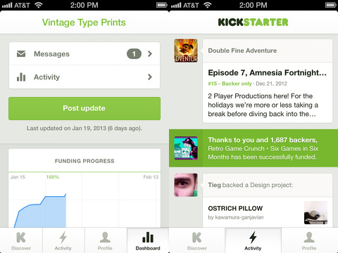 kickstarter for iphone app review