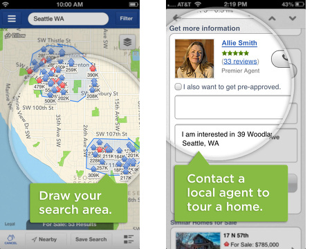 real estate by zillow homes apartments iphone app review