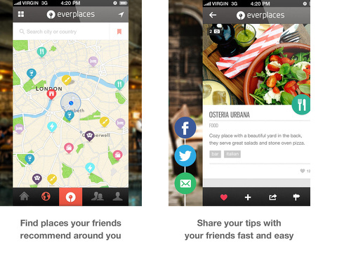 everplaces the social travel guide iphone app review