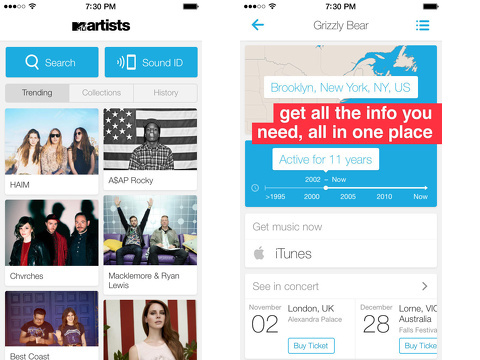 mtv artists iphone app review