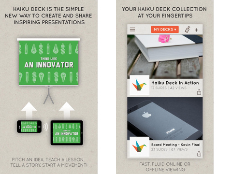 haiku deck presentation and slideshow iphone app review